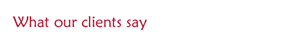 What our clients say What our clients say